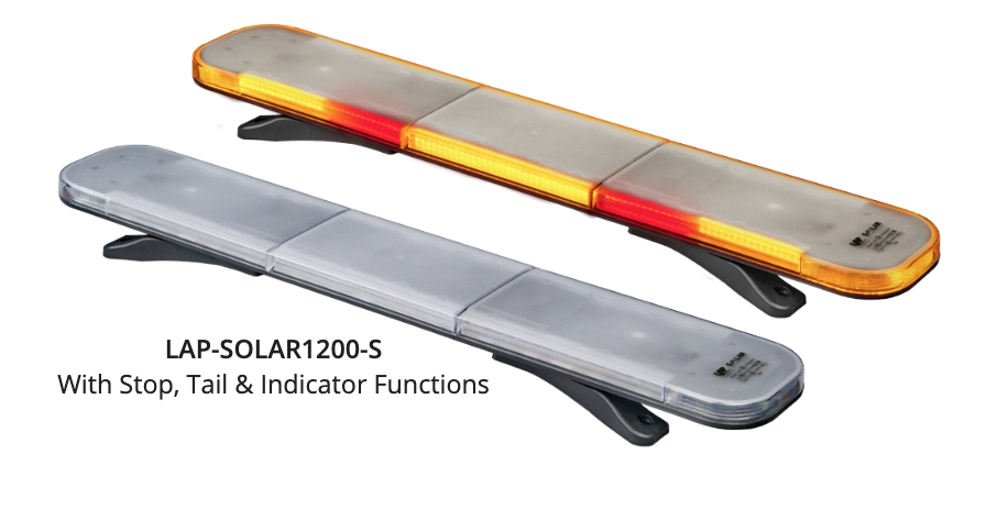 LAP SOLAR LIGHTBAR RANGE - LAP-SOLAR1200-S, LAP-SOLAR1520-S WITH STOP TAIL INDICATOR