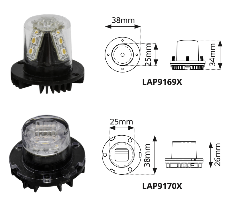 LAP NEW AMBER LED HIDEAWAY WARNING MODULE - LAP9169X, LAP9170X