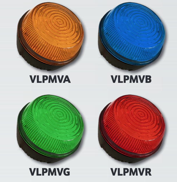 LAP LED Low Profile Beacons - VLPMV Range - 2 Point Fix, Amber, Blue. Red, Green