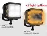 LED WORK LAMP WITH AMBER WARNING LIGHT